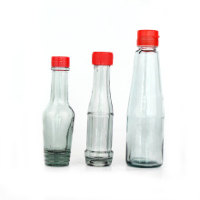 Wholesale Glass Sauce Bottle 50ml 200ml With Flip Top Cap For Hot chilli Sauce Ketchup